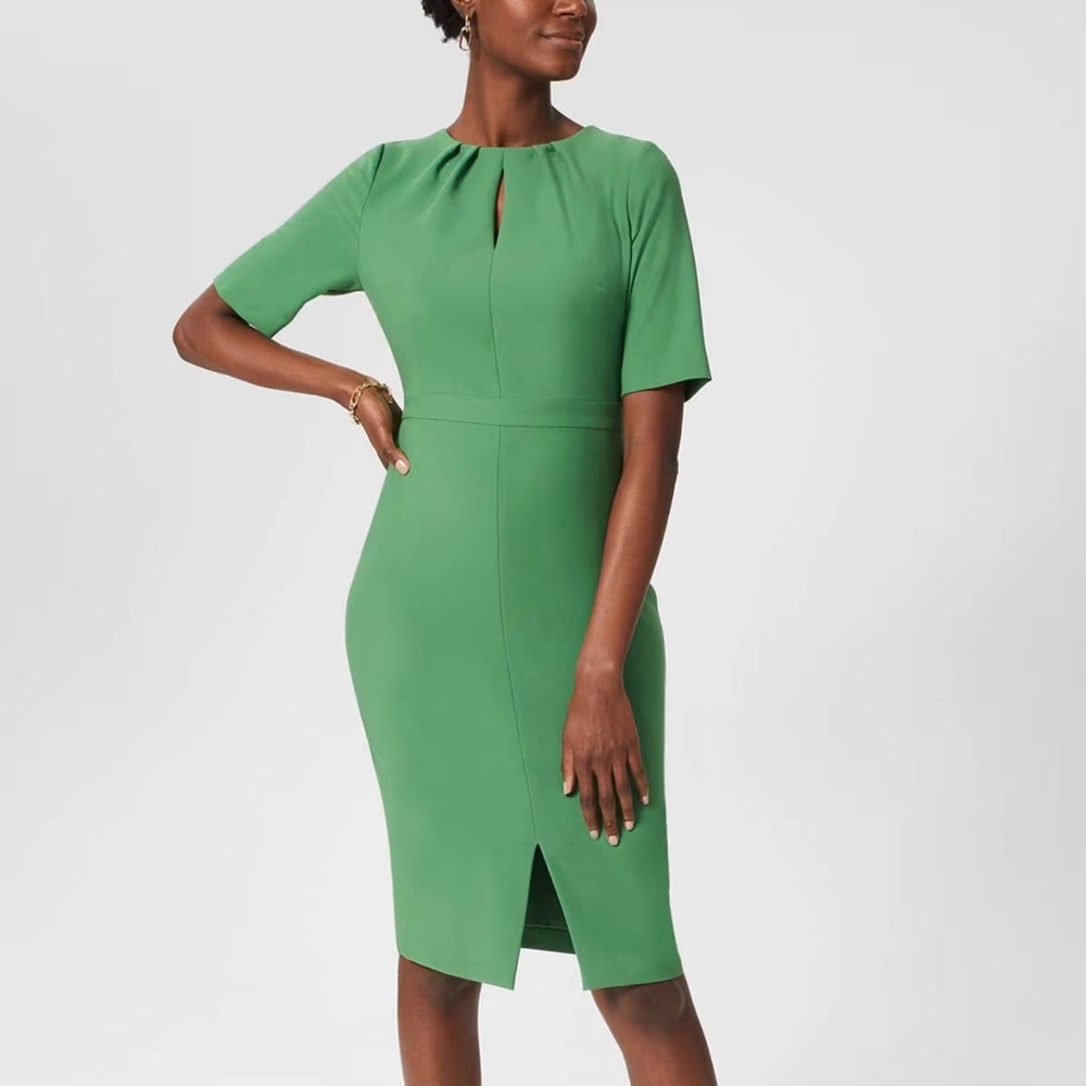 Hobbs London Tillie Dress, Pea Green, US Size 12, Work, Professional,